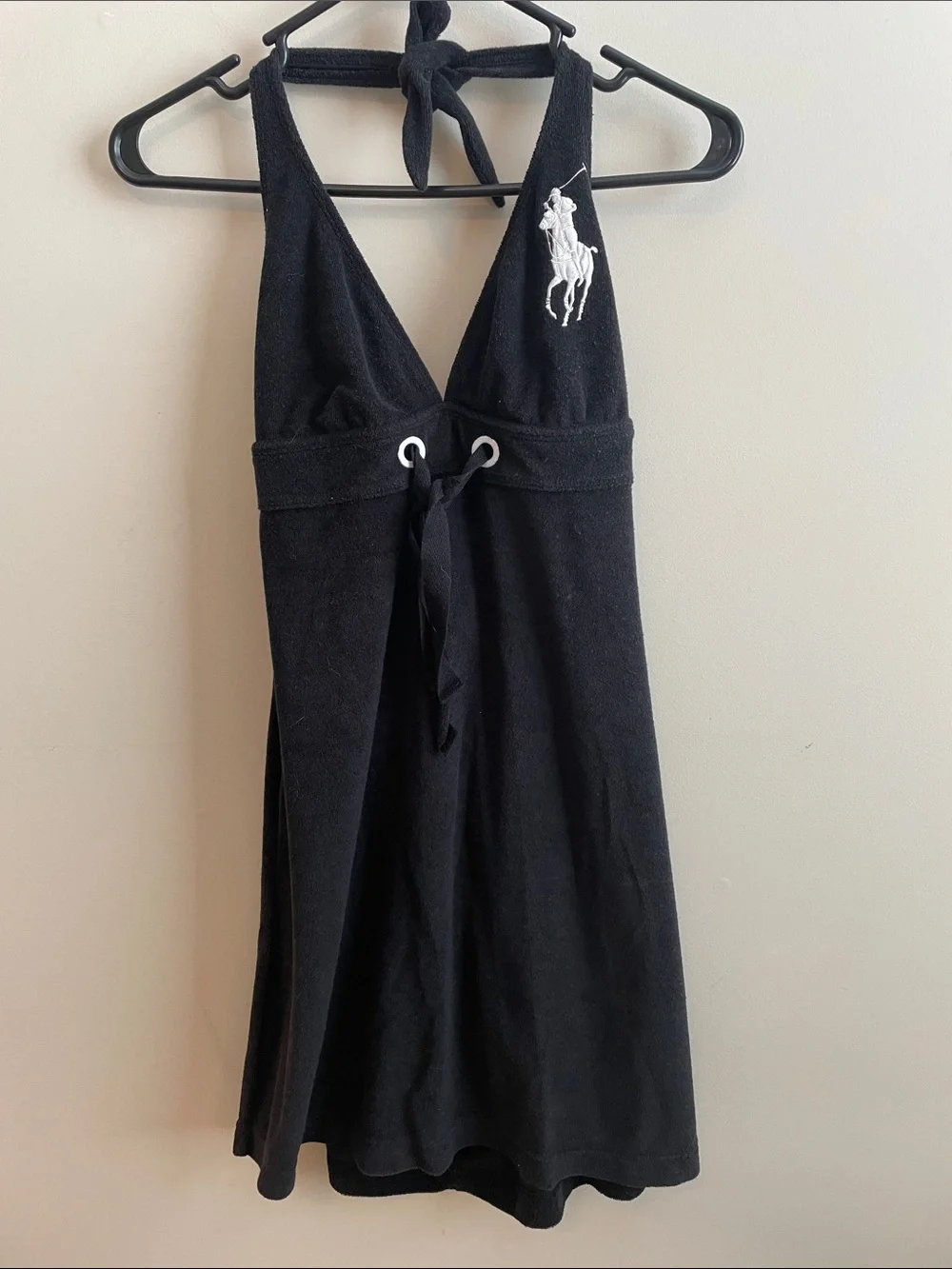 Ralph Lauren Black Terry Fabric Tag with White Logo - Picture 3 of 4